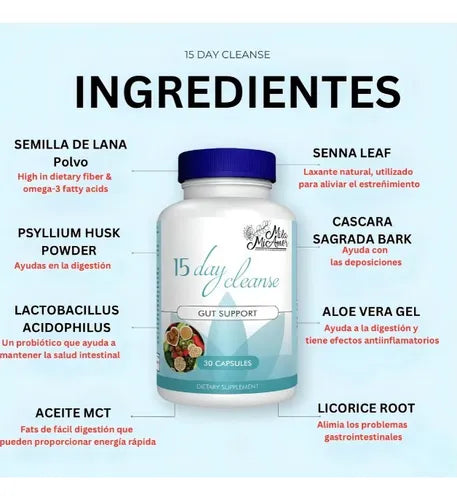 15 Day Cleanse de by Mila MI Amor: Fórmula de Limpieza Intestinal